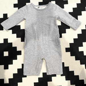 Monica + Andy gray one piece organic cotton sweatsuit 6 month